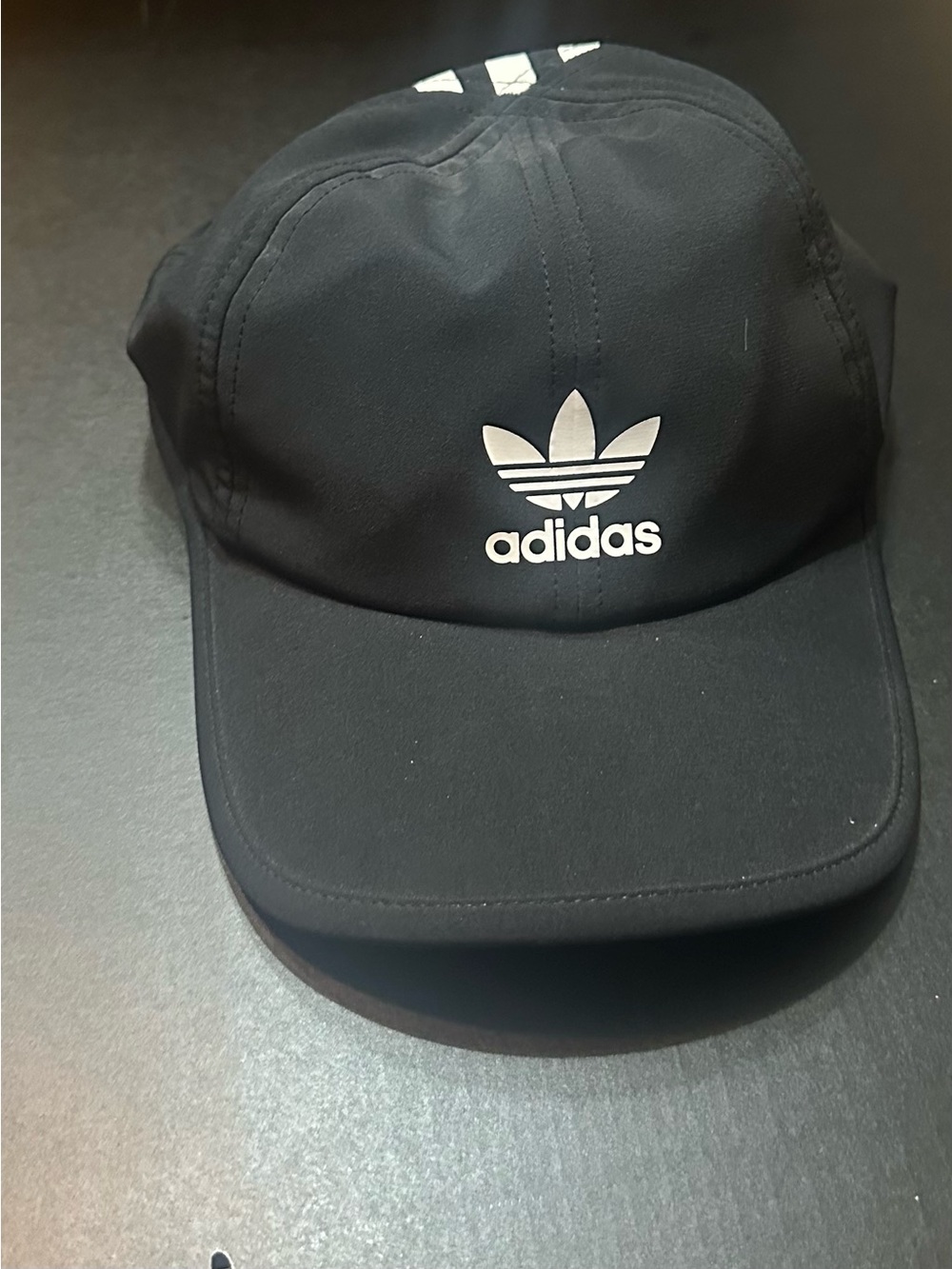 adidas Black Trefoil Logo Cap with White Emblem
